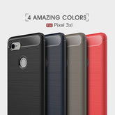 Brushed Texture Carbon Fiber Shockproof TPU Case for Google Pixel 3 XL